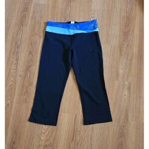 Ivivva by Lululemon Black Crop Leggings With Blue Girls Size 12